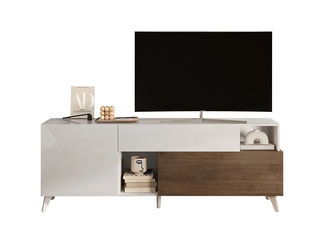 Mueble TV 2 puertas, 1 cajón y 2 nichos L180 cm - MALA