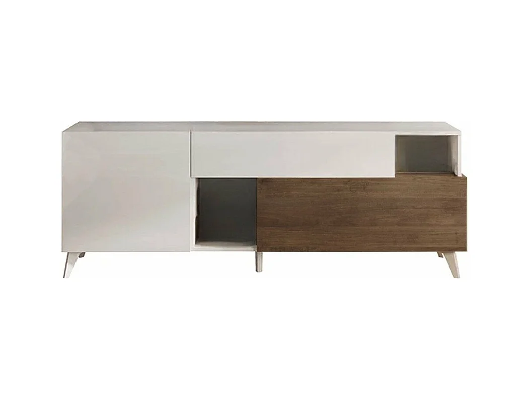 Meuble TV 2 portes, 1 tiroir et 2 niches L180 cm - MALA