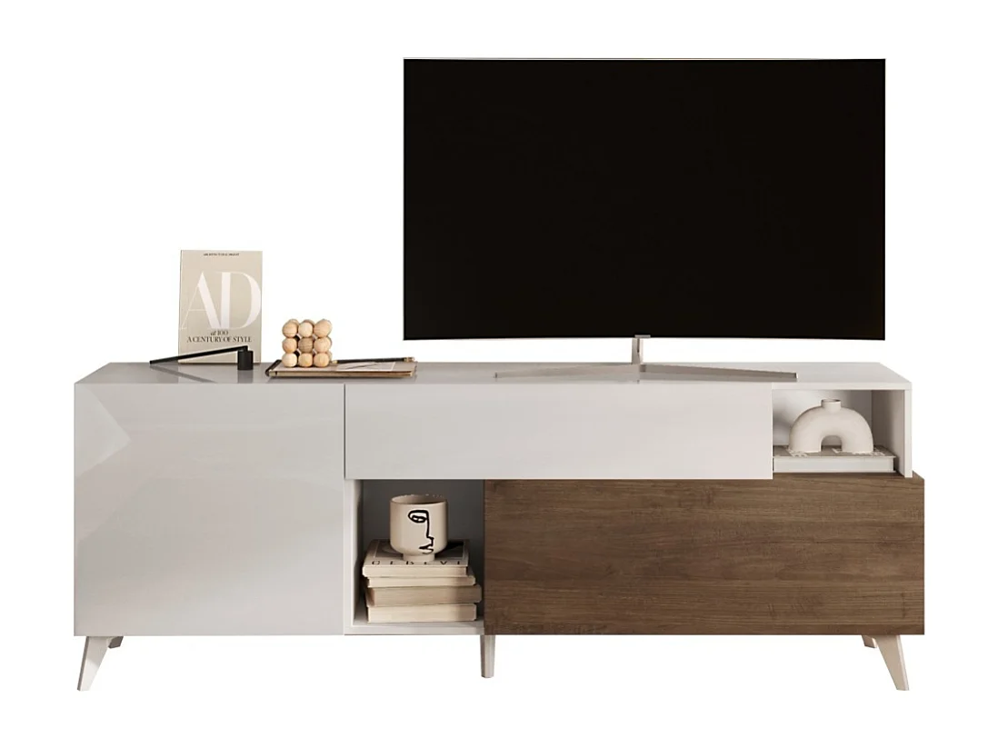 Mueble TV 2 puertas, 1 cajón y 2 nichos L180 cm - MALA