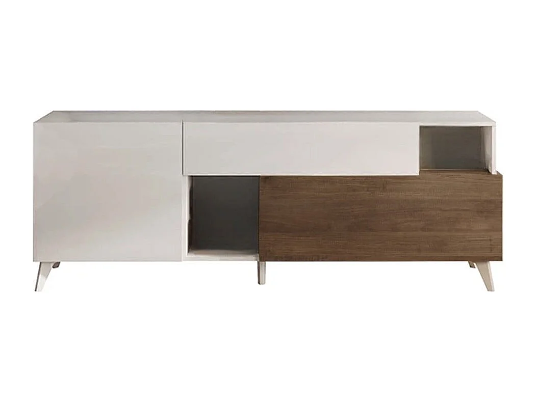 Szafka pod TV z 2 drzwiami, 1 szufladą i 2 wnękami L180 cm - MALA