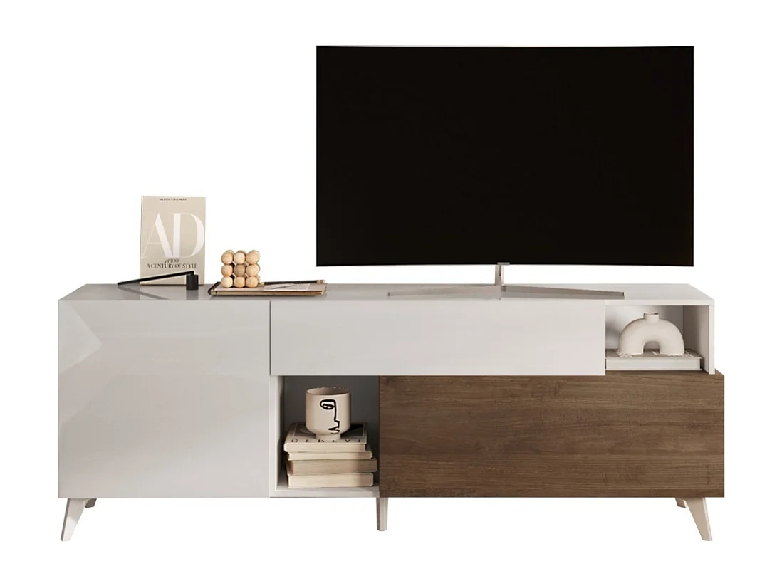 Mueble TV 2 puertas, 1 cajón y 2 nichos L180 cm - MALA