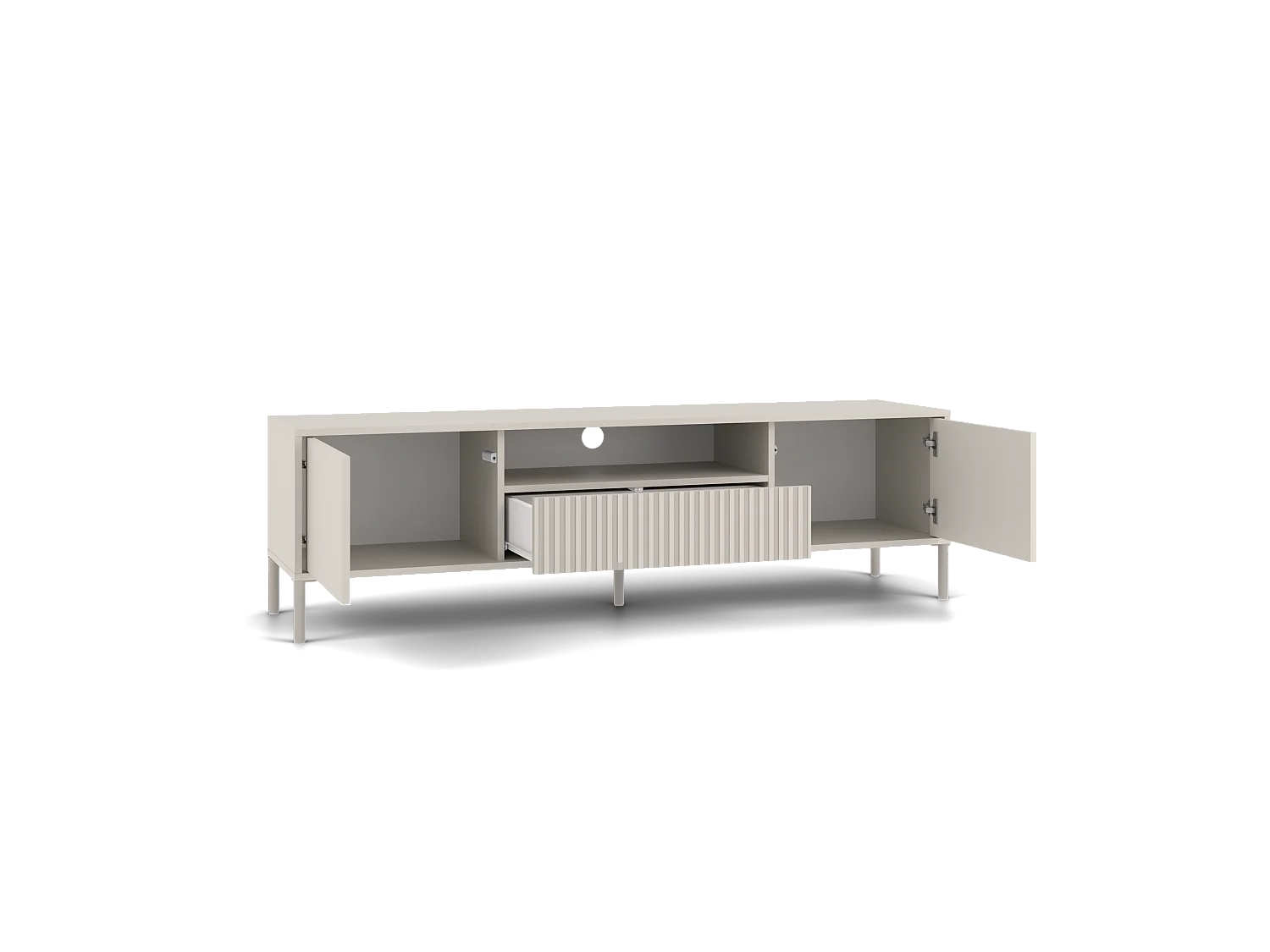 Szafka Kamaro RTV |  Kaszmir | 164x40x47 cm | Ryflowany Front