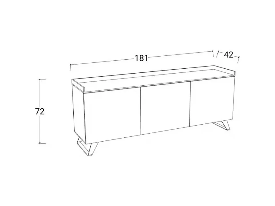 Mobile TV 3 ante L181 cm - TRAY