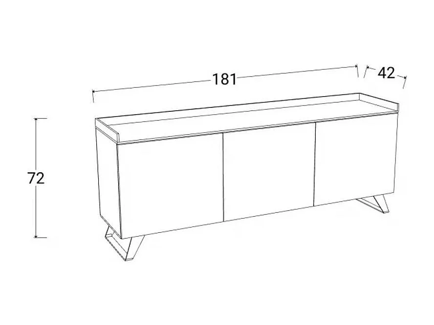 Mueble TV 3 puertas L181 cm - TRAY