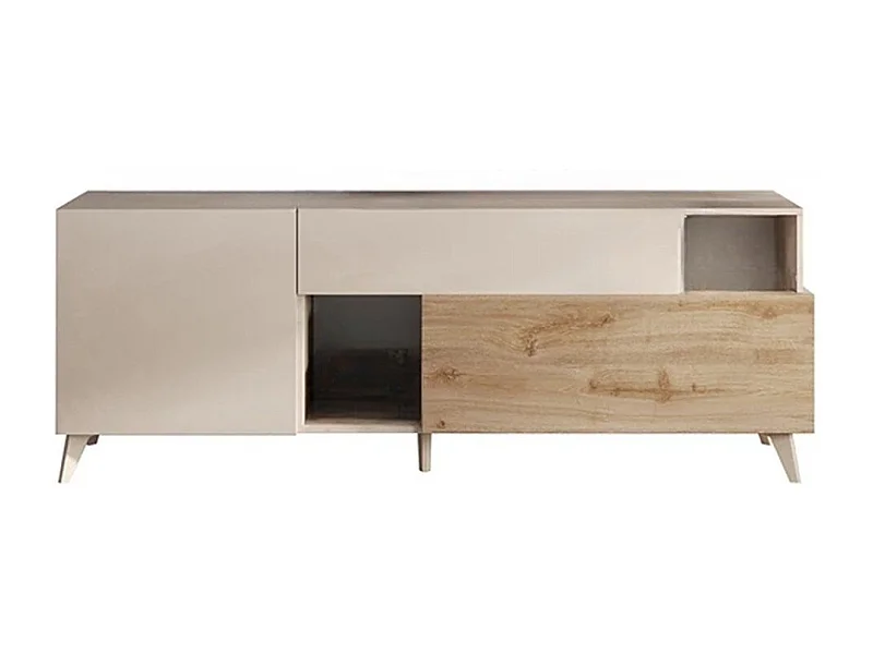 Mueble TV 2 puertas, 1 cajón y 2 nichos L180 cm - MALA