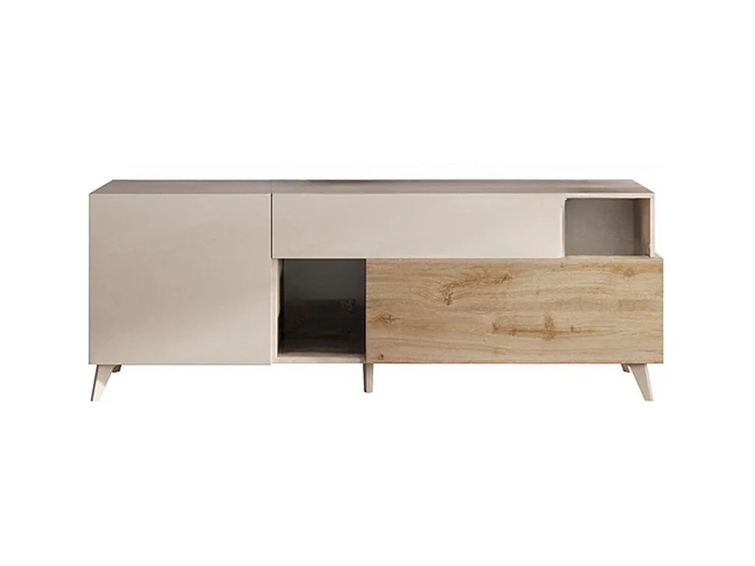 Mueble TV 2 puertas, 1 cajón y 2 nichos L180 cm - MALA