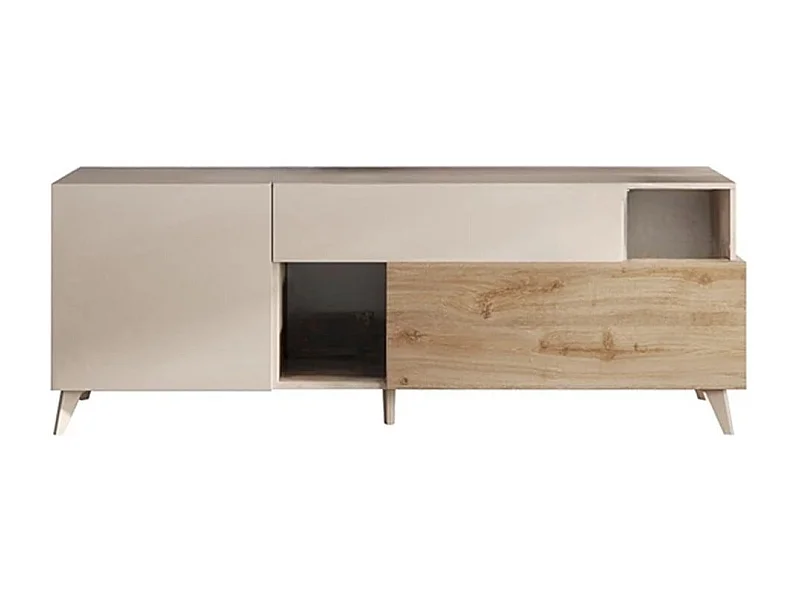 Mueble TV 2 puertas, 1 cajón y 2 nichos L180 cm - MALA