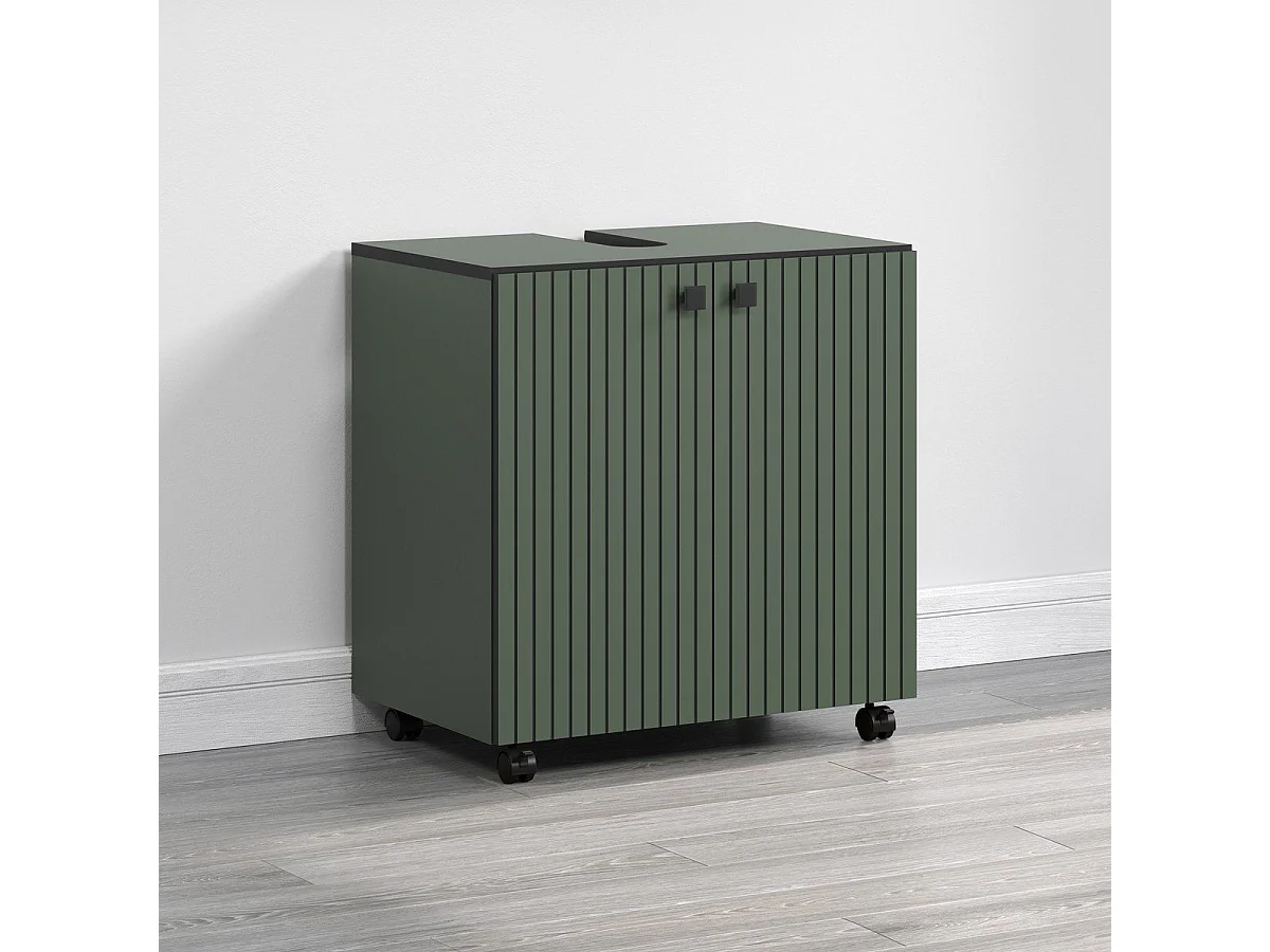 Meuble sous vasque sur roulettes 2 portes L60 cm - PUREBLISS