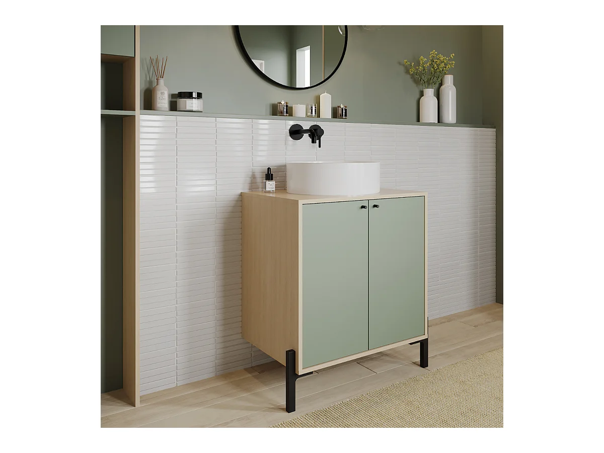 Meuble sous vasque 2 portes L69,2 cm - ELISA