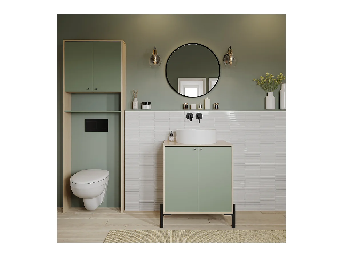 Meuble sous vasque 2 portes L69,2 cm - ELISA