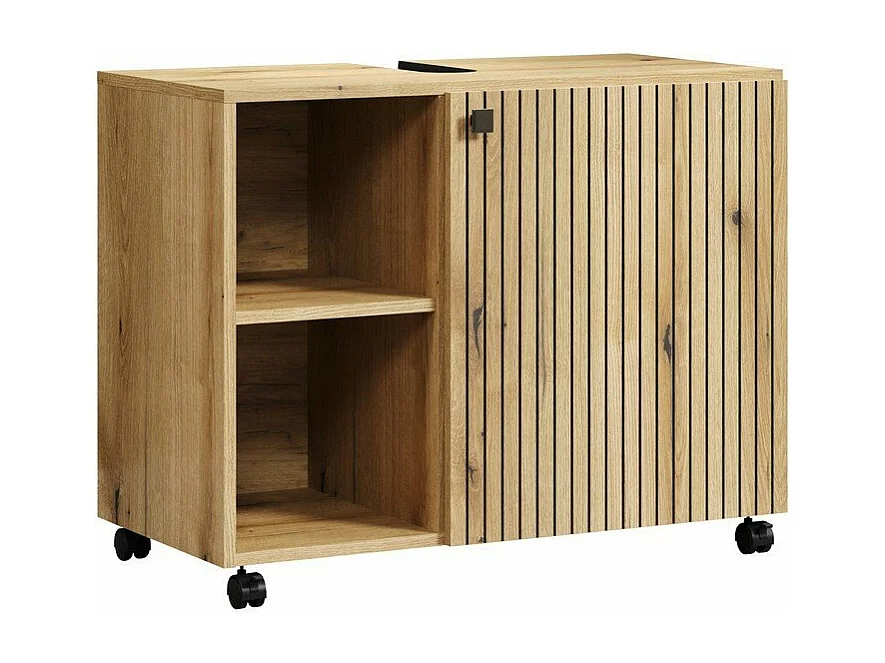 Mobile sottolavabo con ruote 1 anta e 2 nicchie L80 cm - PUREBLISS