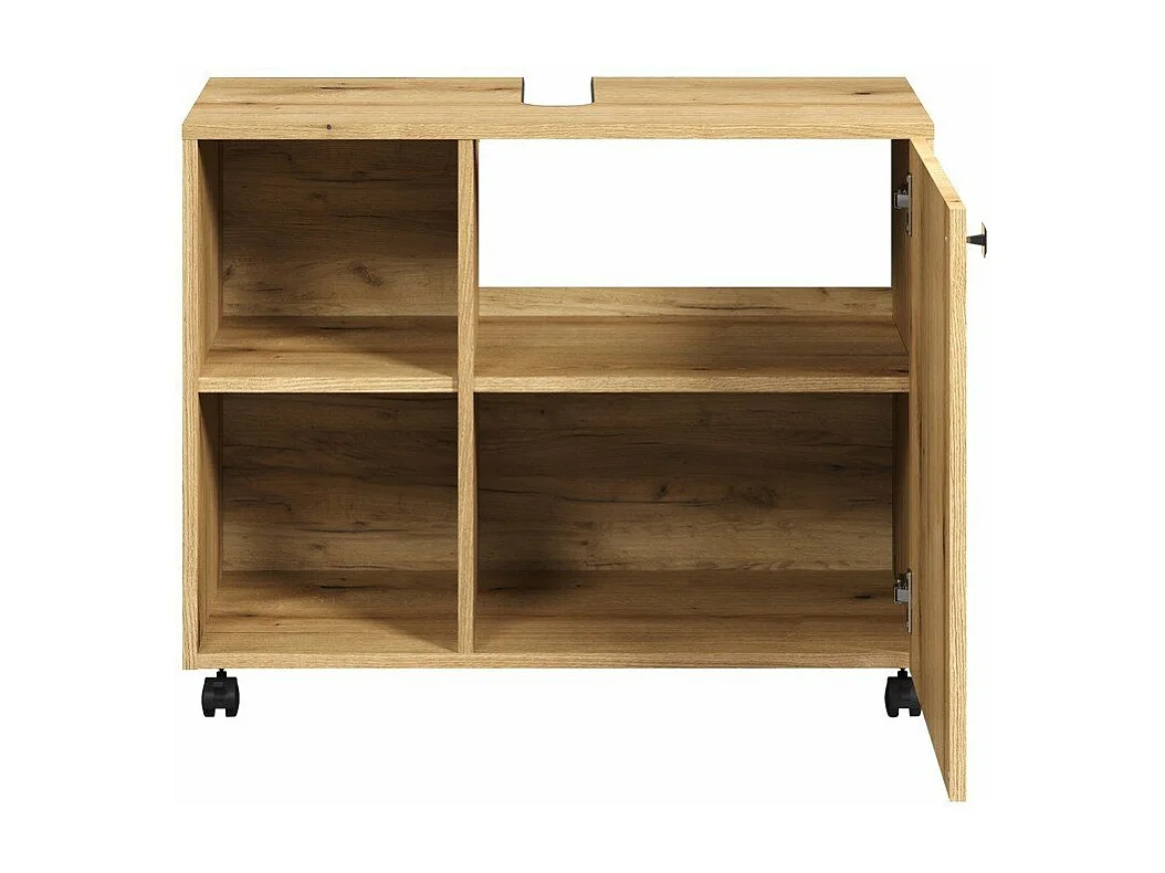 Mobile sottolavabo con ruote 1 anta e 2 nicchie L80 cm - PUREBLISS