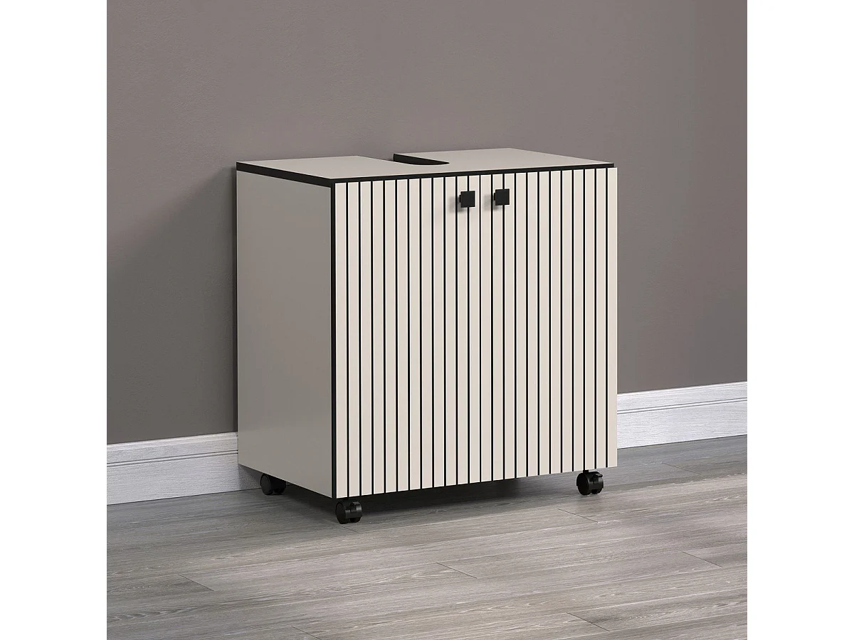 Mueble bajo lavabo con ruedas 2 puertas L60 cm - PUREBLISS