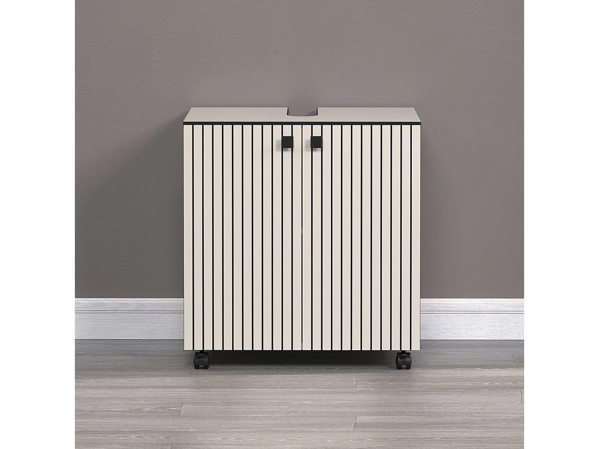 Mueble bajo lavabo con ruedas 2 puertas L60 cm - PUREBLISS