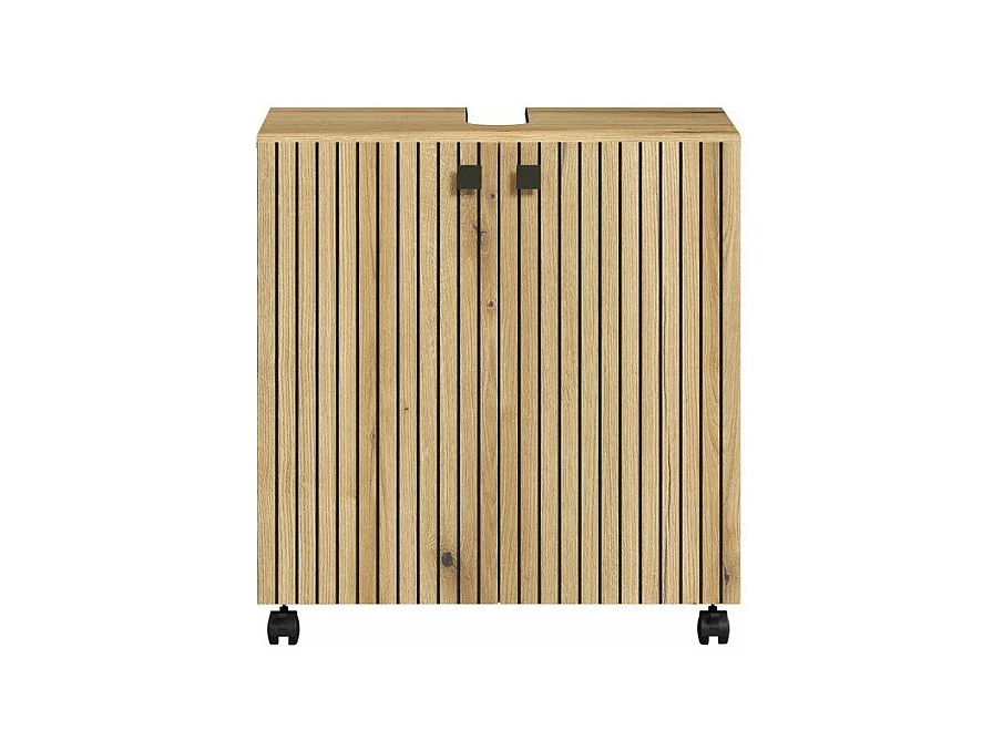 Meuble sous vasque sur roulettes 2 portes L60 cm - PUREBLISS