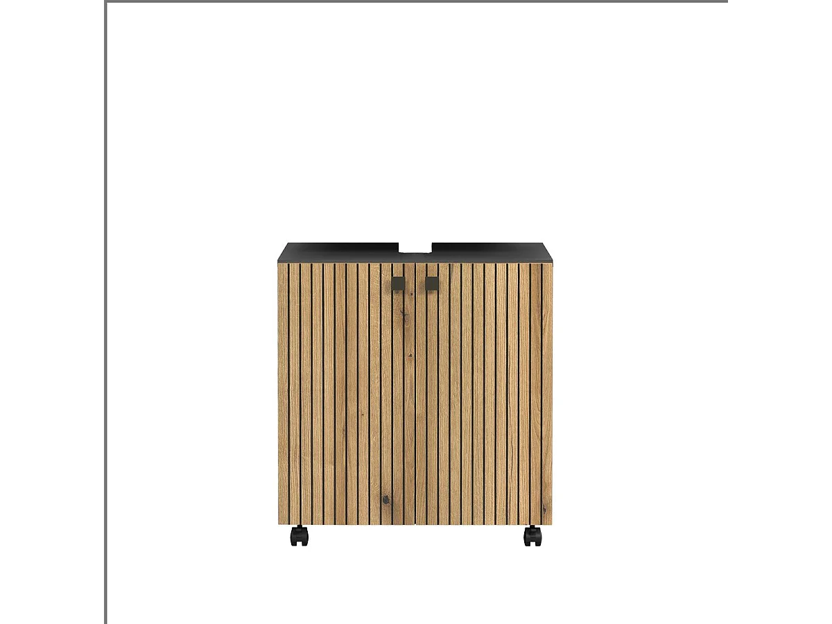 Mueble bajo lavabo con ruedas 2 puertas L60 cm - PUREBLISS