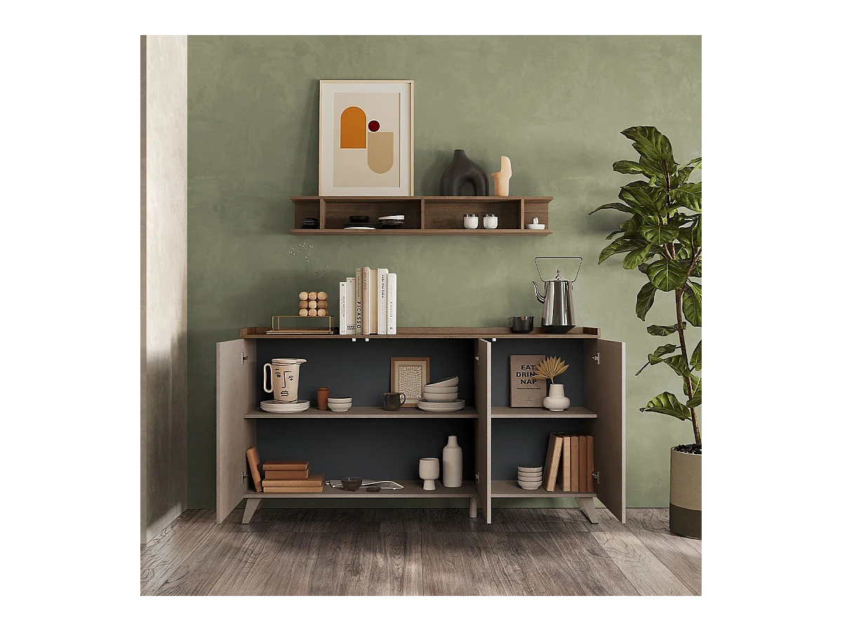 Madia 3 ante Polan 181x42x99h colore bronzo mercure