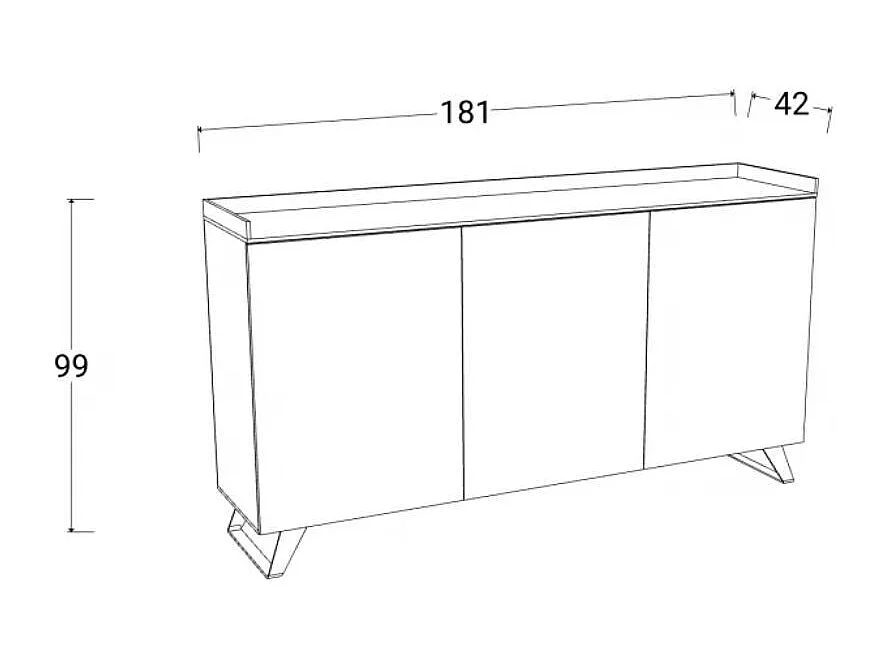 Mueble TV 3 puertas L181 cm - TRAY