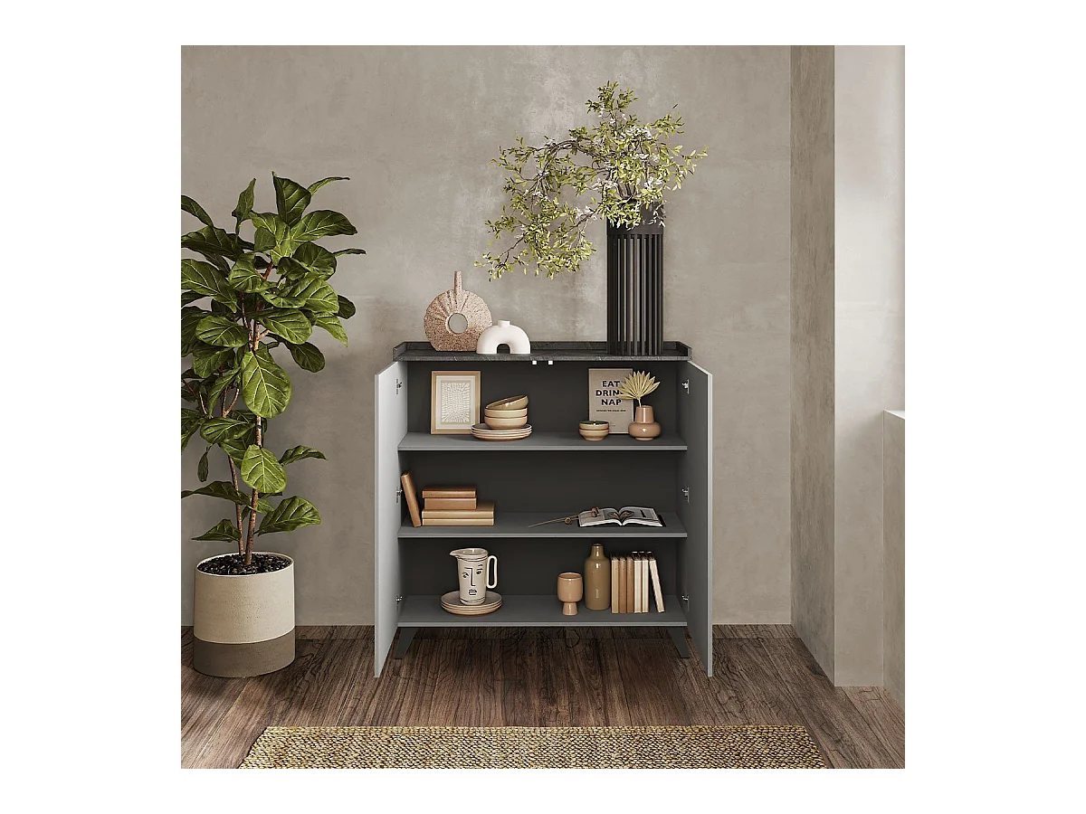 Credenza 2 ante e 2 ripiani L121 cm - TRAY