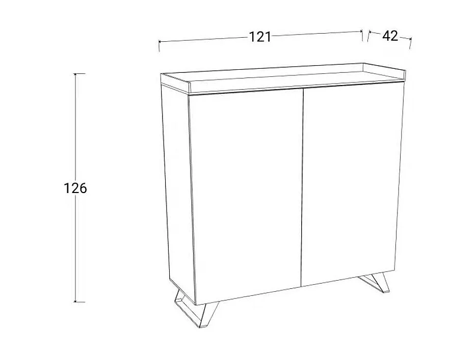 Aparador 2 puertas y 2 estantes L121 cm - TRAY