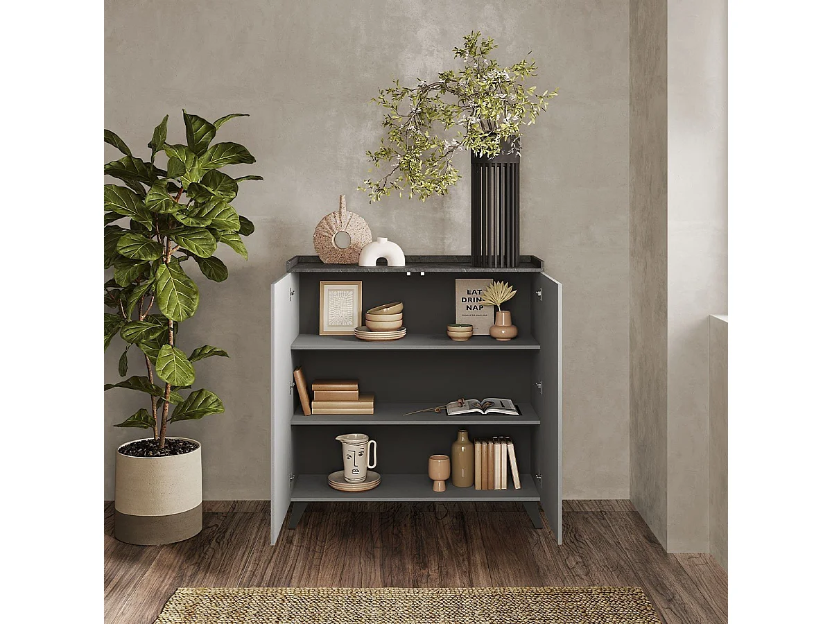 Credenza 2 ante e 2 ripiani L121 cm - TRAY