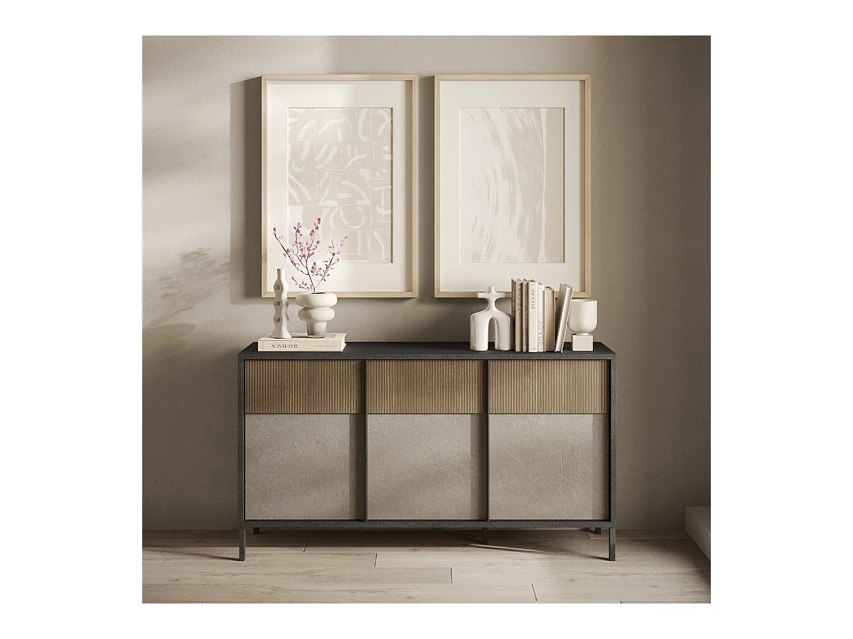 Piccola credenza 3 ante e 2 ripiani L156 cm - EVEREST