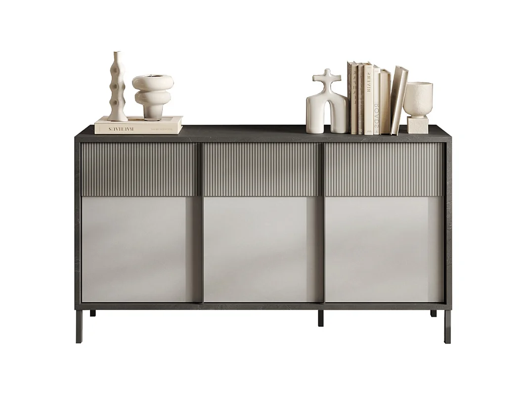 Pequeño aparador 3 puertas y 2 estantes L156 cm - EVEREST