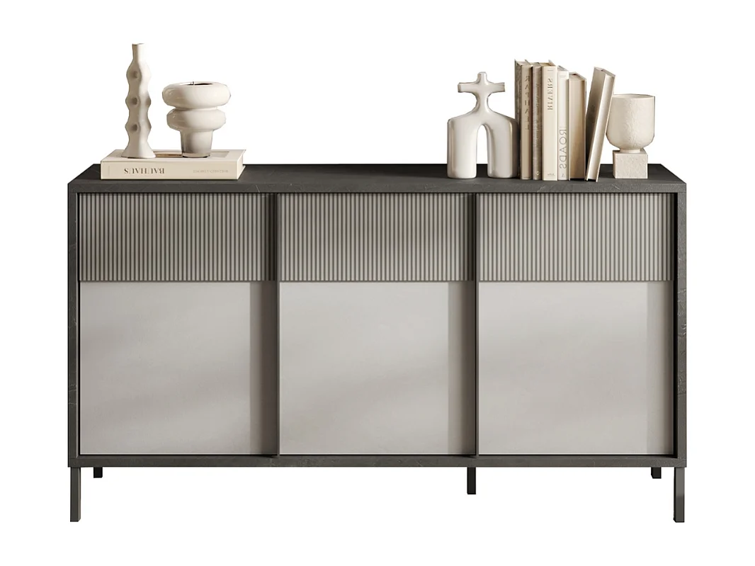 Pequeño aparador 3 puertas y 2 estantes L156 cm - EVEREST