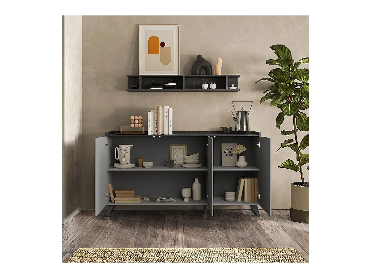 Credenza 3 ante e 2 ripiani L181 cm - TRAY