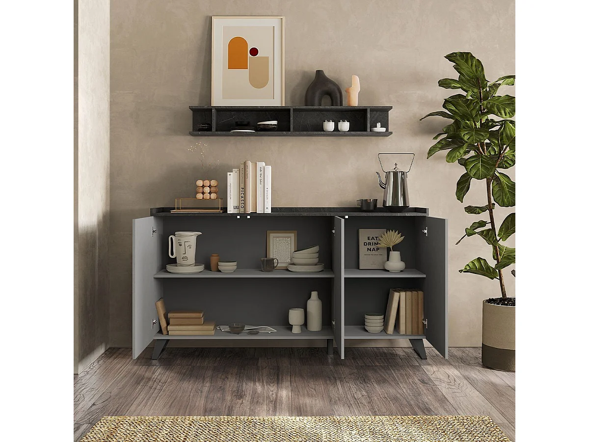 Aparador 3 puertas y 2 estantes L181 cm - TRAY