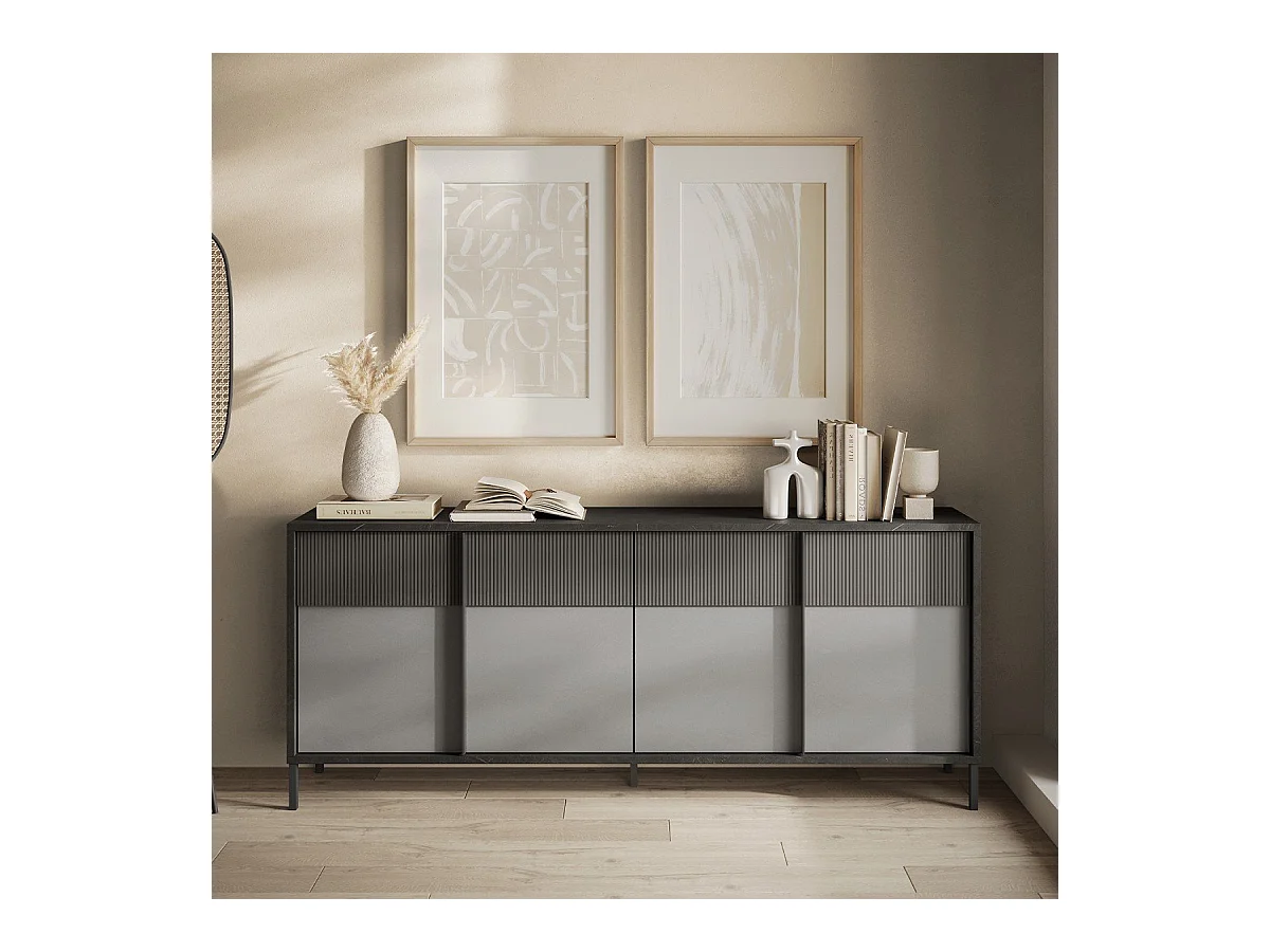 Aparador 4 puertas y 2 estantes L206 cm - EVEREST