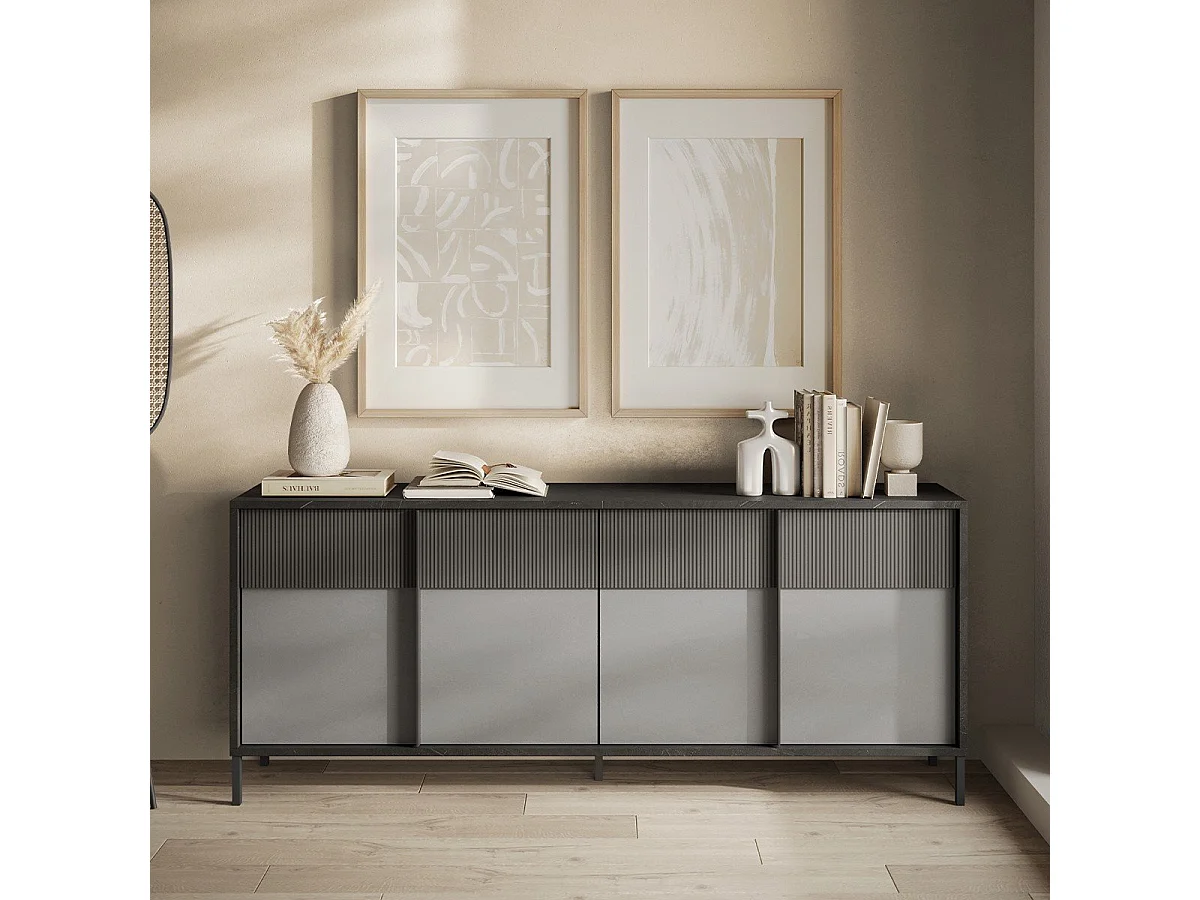 Aparador 4 puertas y 2 estantes L206 cm - EVEREST