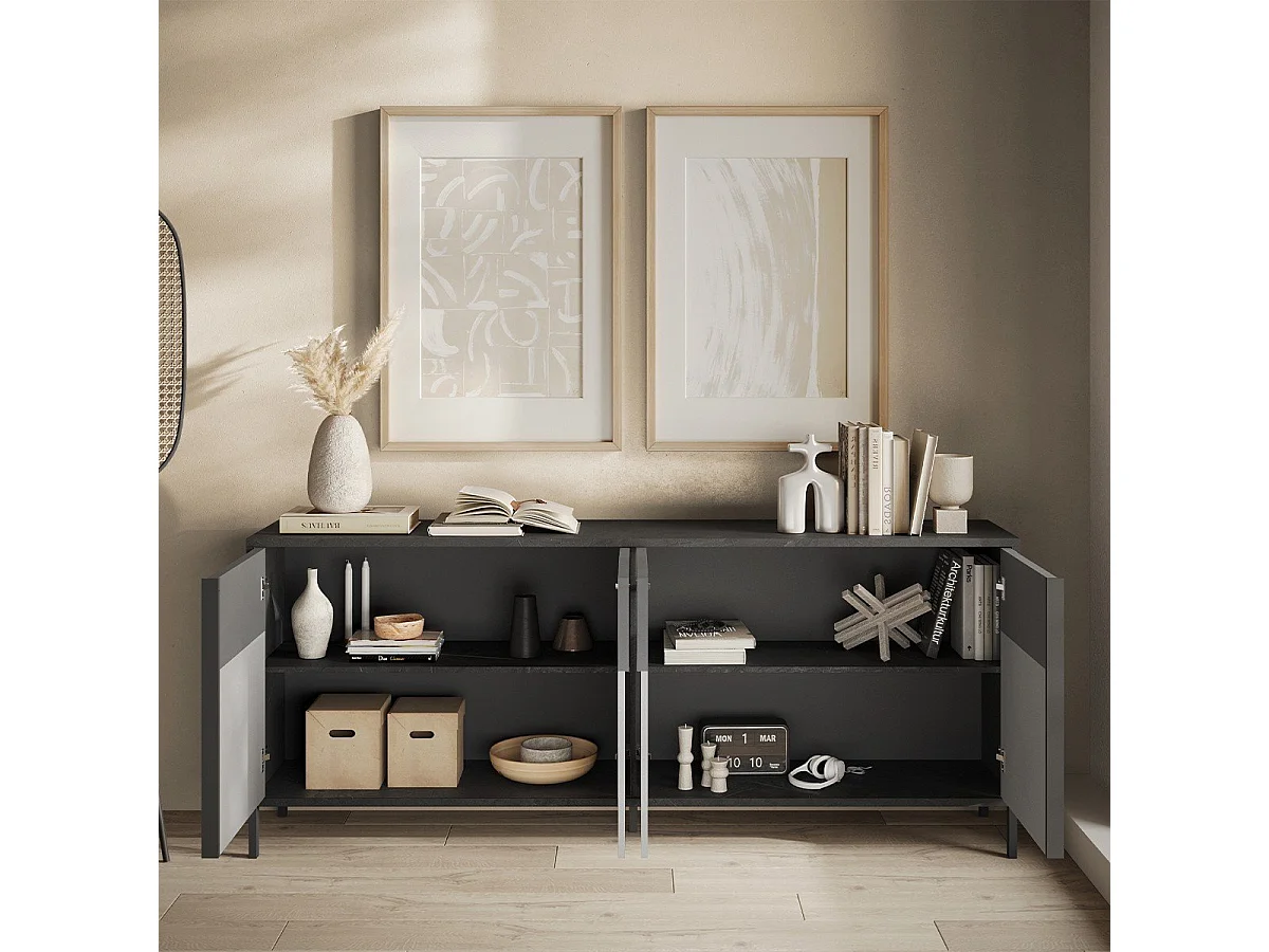 Aparador 4 puertas y 2 estantes L206 cm - EVEREST