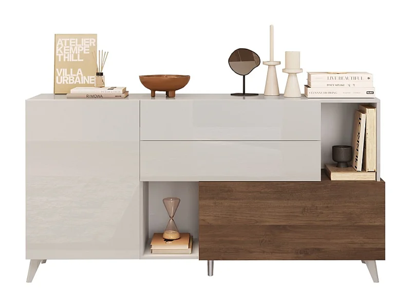 Credenza 2 ante, 2 cassetti, 2 nicchie e 2 ripiani L181 cm - MALA