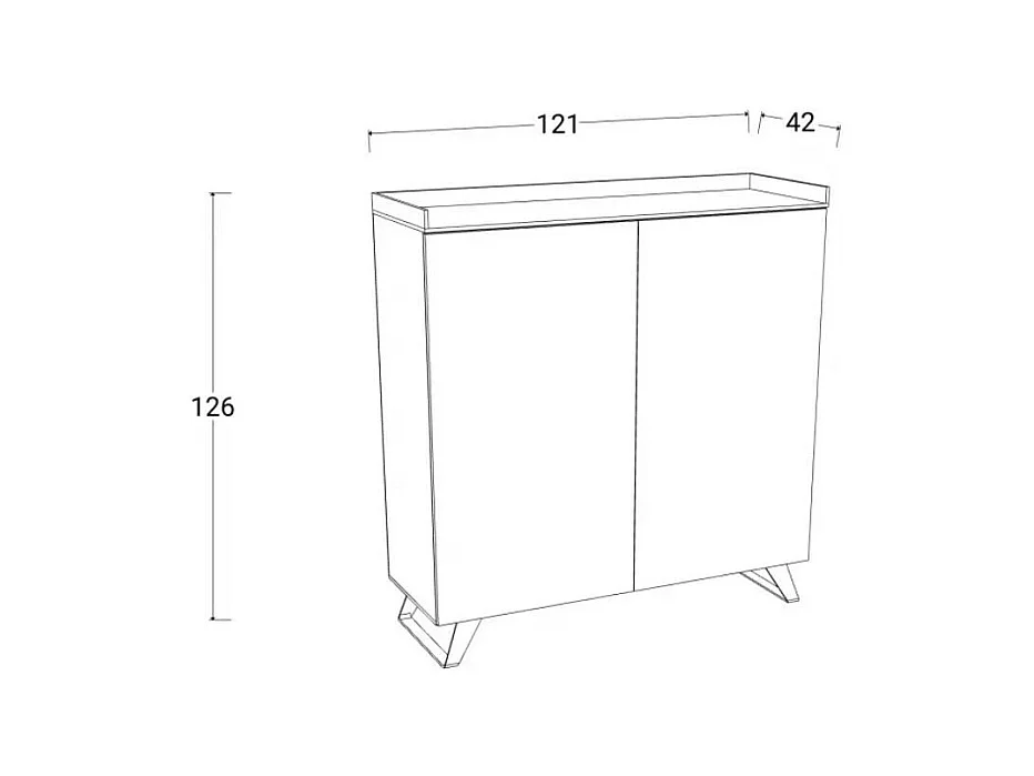 Credenza 2 ante e 2 ripiani L121 cm - TRAY
