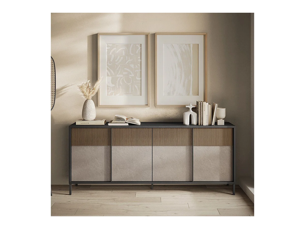 Aparador 4 puertas y 2 estantes L206 cm - EVEREST