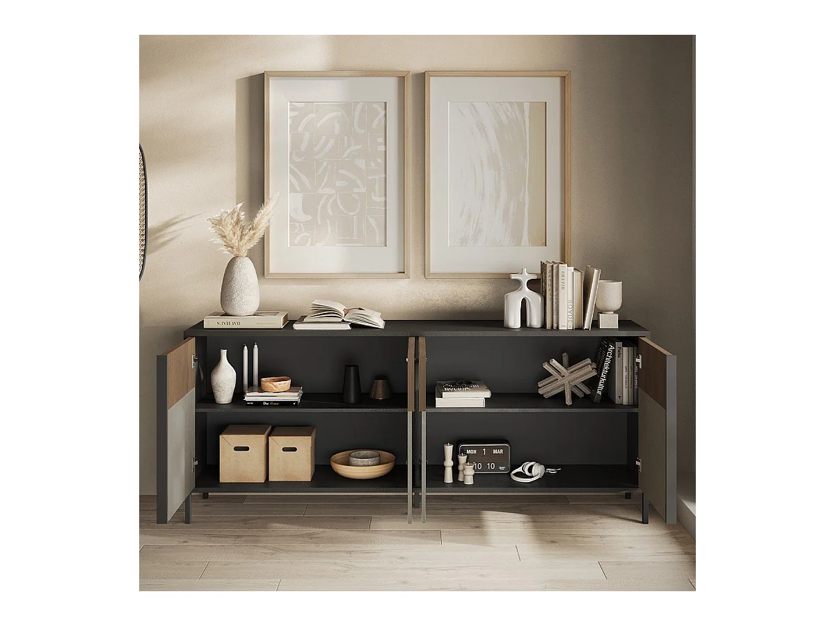 Aparador 4 puertas y 2 estantes L206 cm - EVEREST