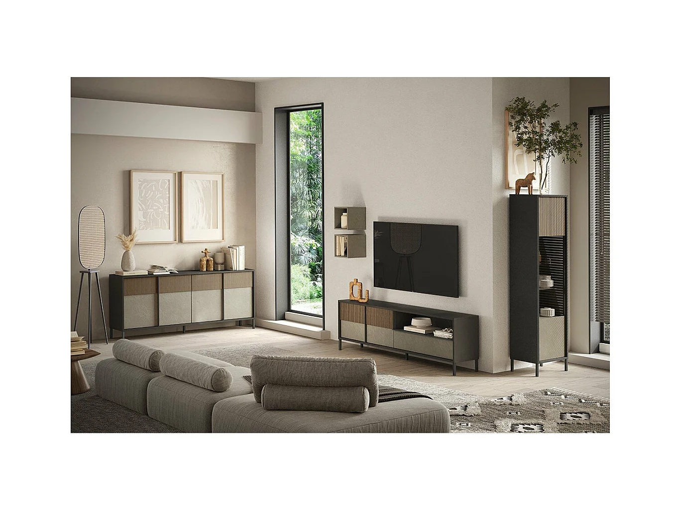 Aparador 4 puertas y 2 estantes L206 cm - EVEREST