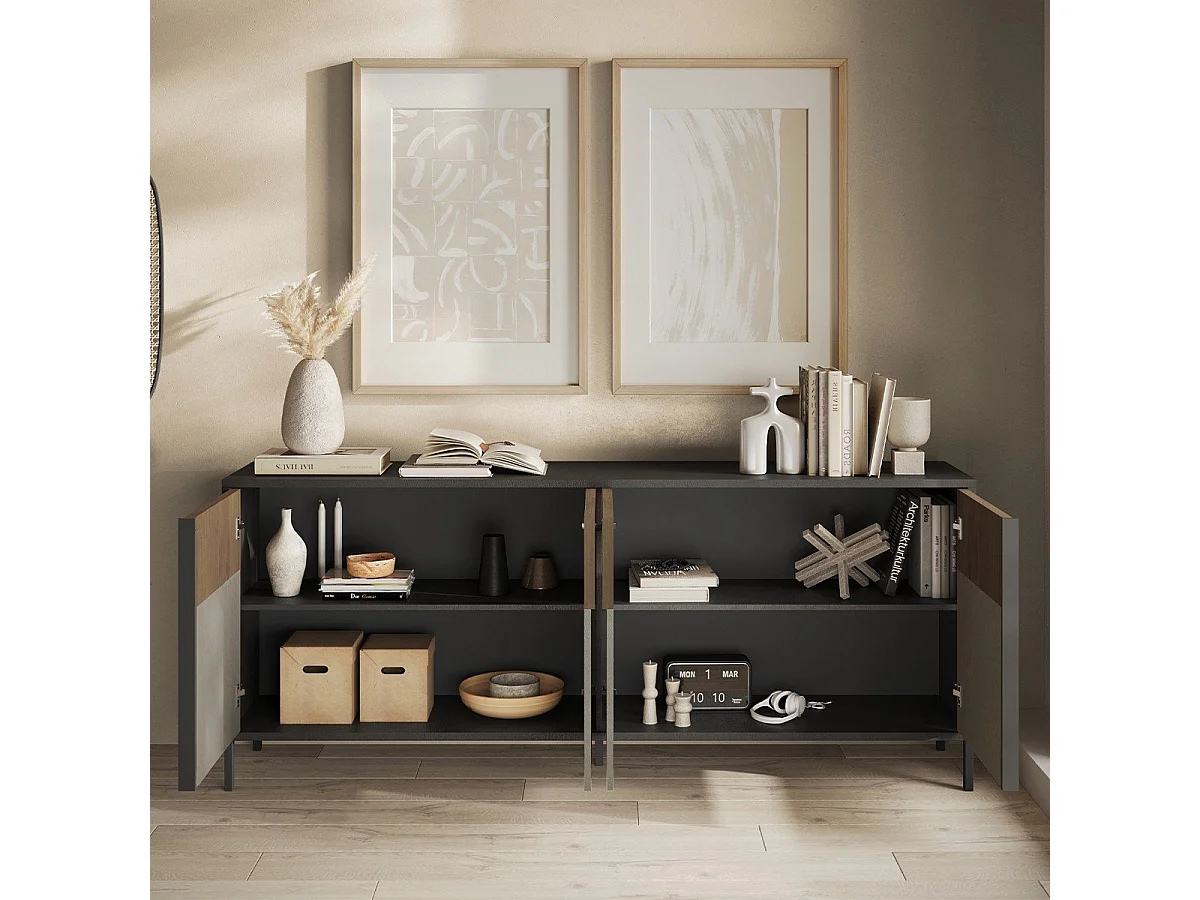 Aparador 4 puertas y 2 estantes L206 cm - EVEREST