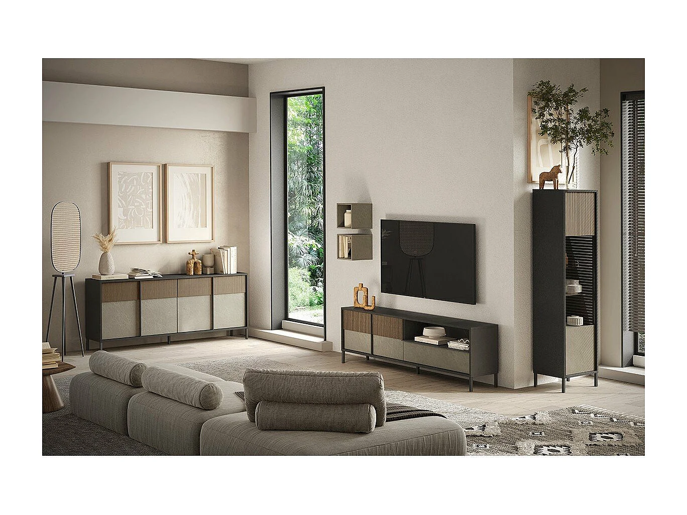 Aparador 4 puertas y 2 estantes L206 cm - EVEREST