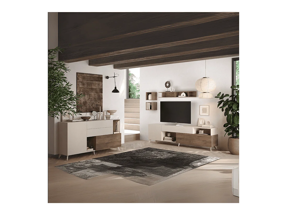 Credenza 2 ante, 2 cassetti, 2 nicchie e 2 ripiani L181 cm - MALA