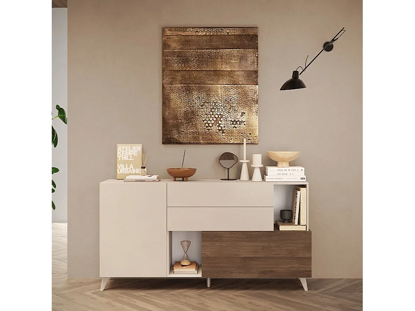 Credenza 2 ante, 2 cassetti, 2 nicchie e 2 ripiani L181 cm - MALA