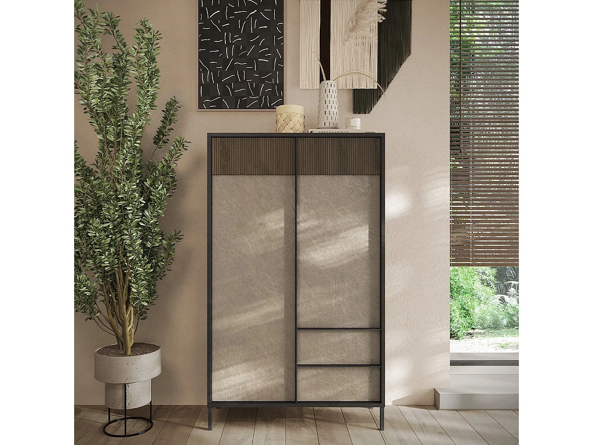 Credenza 2 ante, 2 cassetti e 3 ripiani L106 cm - EVEREST