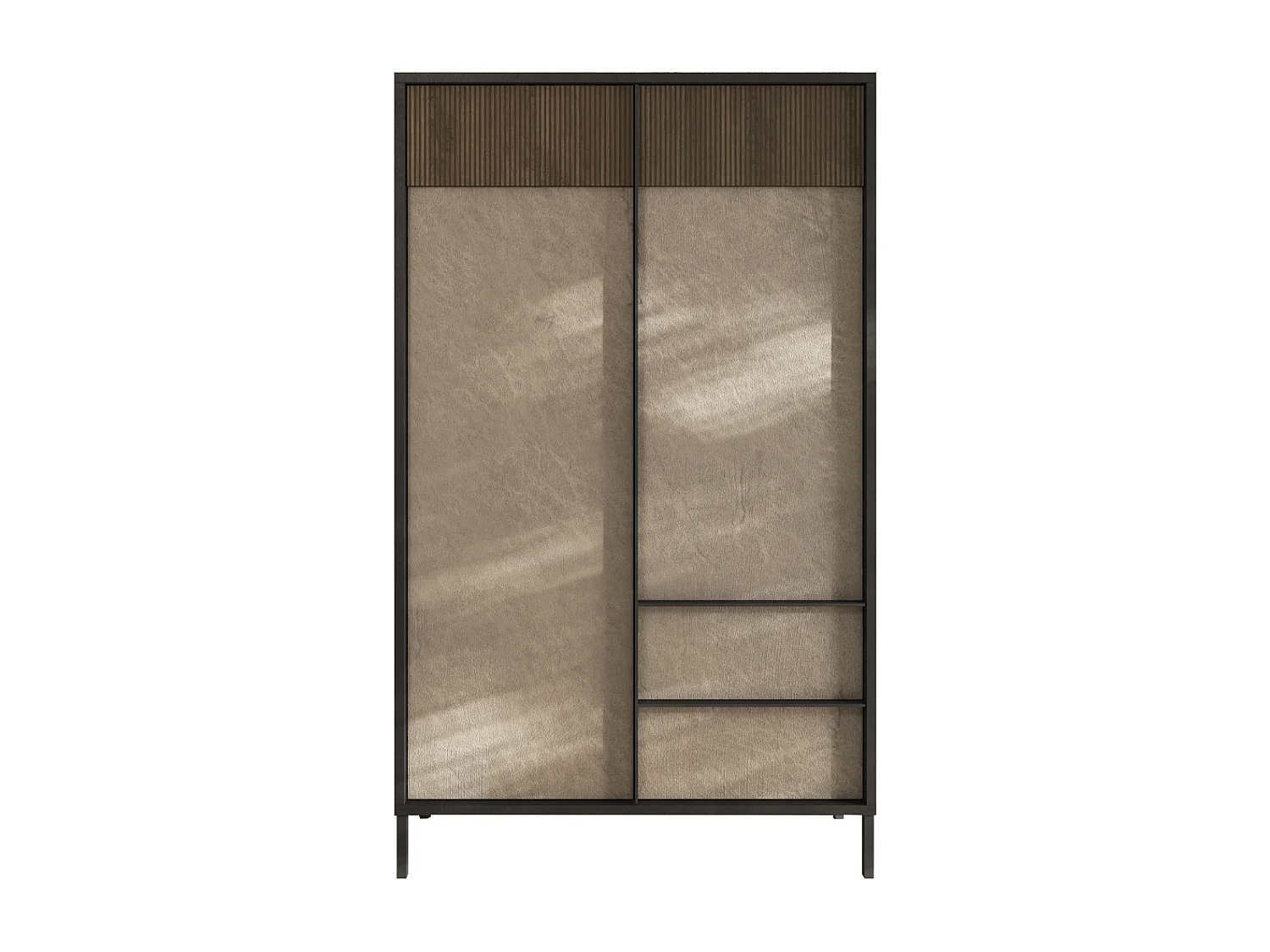 Credenza 2 ante, 2 cassetti e 3 ripiani L106 cm - EVEREST