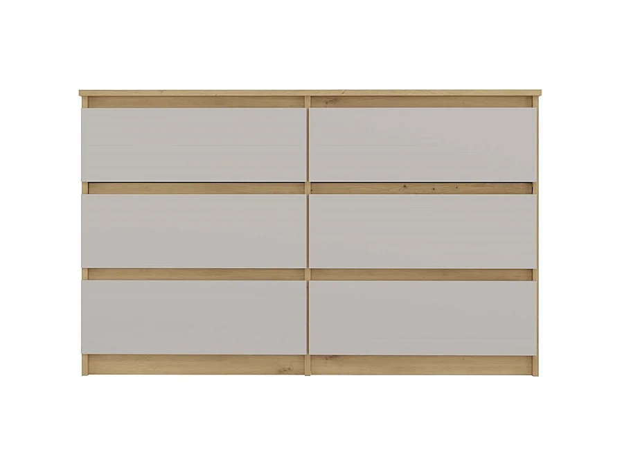 Komoda Malwa M6/120 | Dąb Artisan | 120x30x75 cm | Nowoczesna 6 Szuflad