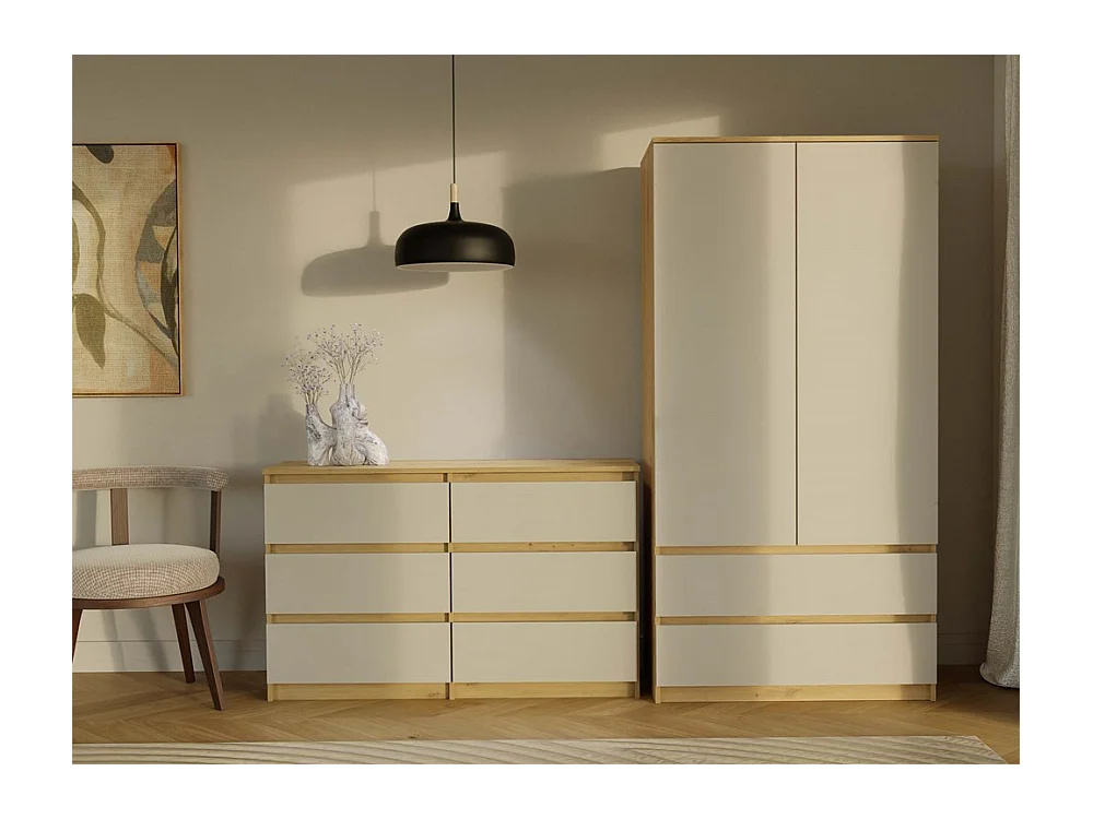 Komoda Malwa M6/120 | Dąb Artisan | 120x30x75 cm | Nowoczesna 6 Szuflad