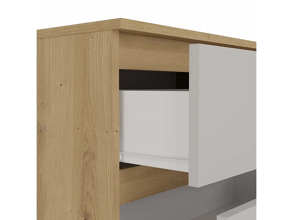 MILAN – Cómoda ancha para dormitorio con 6 cajones – 30x120x77 cm – Mueble de almacenamiento – Artesanal y Cachemira