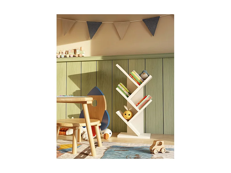 Regał Funny Mini |  Biały | 26,5x15,5x61 cm | Regał na książki