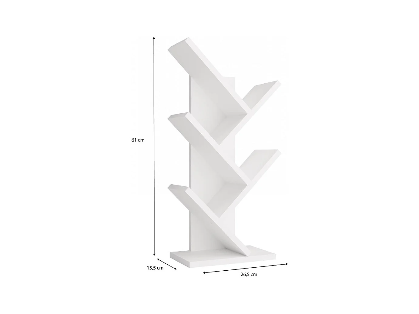 Regał Funny Mini |  Biały | 26,5x15,5x61 cm | Regał na książki