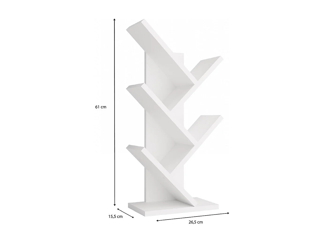 Regał Funny Mini |  Biały | 26,5x15,5x61 cm | Regał na książki